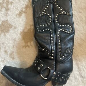 Penny Loves Kenny Black Studded Heeled Boots